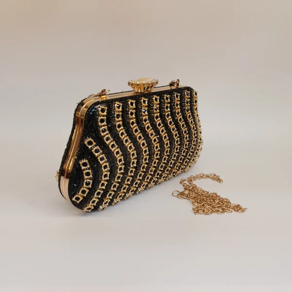 Rhinestones Beading Zipper Hasp Wedding Party Clutch Purse Bag - Image 8