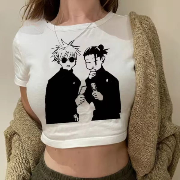 Anime Fashion Crop Top with Jujutsu Kaisen Vibes