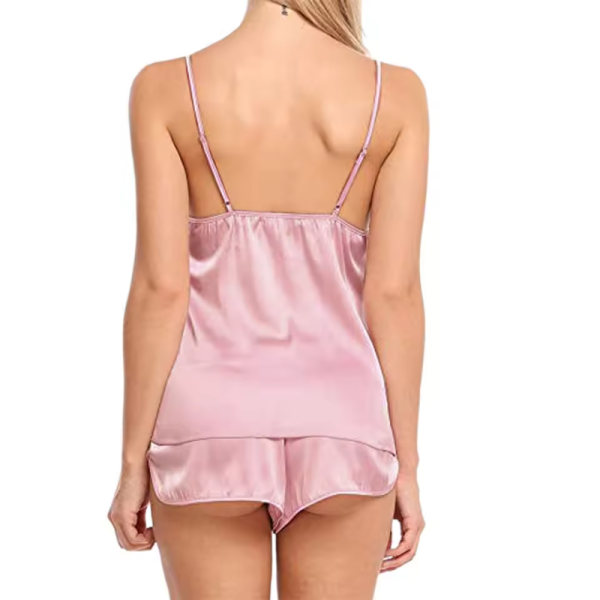 Satin Silk Top And Shorts Nightwear Suits Sleeveless Tops - Image 8