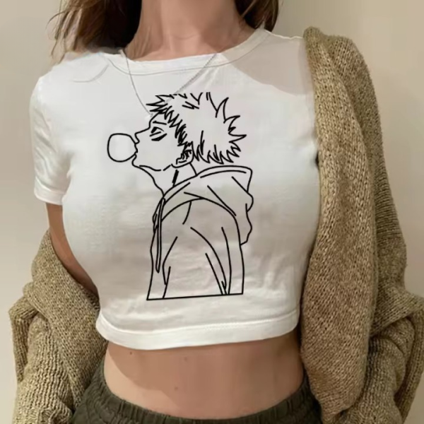 Anime Fashion Crop Top with Jujutsu Kaisen Vibes