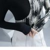 Turtleneck Long Sleeve Fashion High Street Printing Hollow Out Pullovers Elegant Slim Chic Top - Image 2