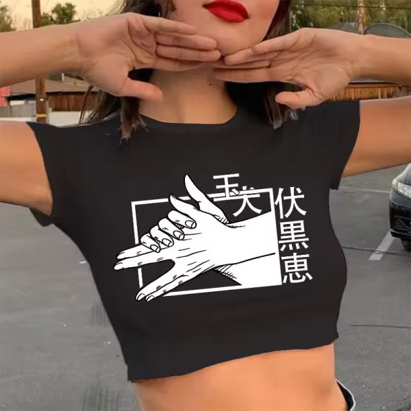 Hip Hop Crop Top Jujutsu Kaisen Anime Tee