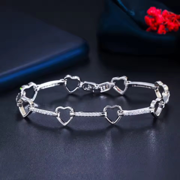 Trending Zirconia Heart Square Shape Party Charm Bracelets - Image 2