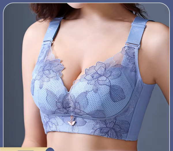 Adjustable Flower embroidery Wireless Push up Lingerie Bras - Image 3