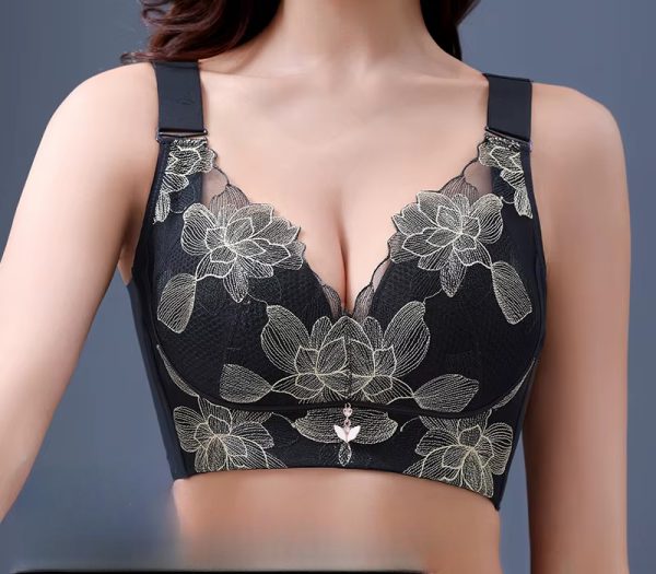 Adjustable Flower embroidery Wireless Push up Lingerie Bras