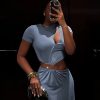 Classic Solid Chic Waistless Hollow Short Sleeve O-neck Simple Long Maxi Dress - Image 7