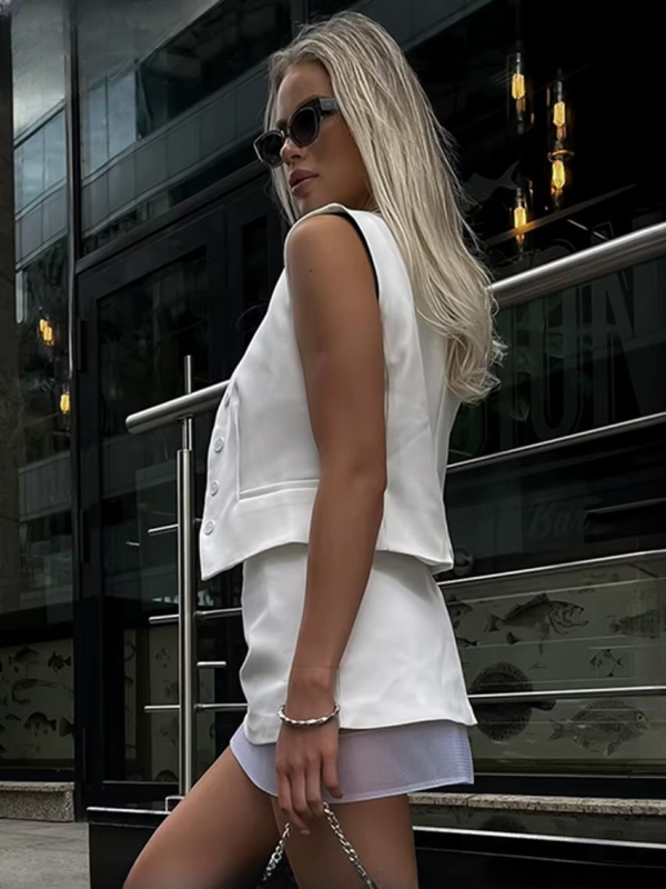 Casual Sleeveless Tank Top With High Waist Mini Skirt Streetwear Two Pieces Set - Image 5