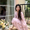 Casual Vintage Fashion Print V-Neck Slim Mini Short Pleated Dress - Image 5