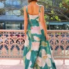 Elegant A-line Polyester Daily Casual Sleeveless Floral Maxi Dress - Image 4