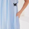 Elegant Butterfly Detail Slip Pleated Sleeveless Long Dress - Image 5