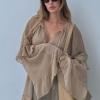 Elegant Classic Fashion Ruffle Loose V-Neck Long Sleeve Ankle Length Dresses - Image 4