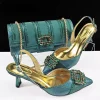 Elegant Color Block Design Shoes And Full Rhinestone Party Bag - Image 9