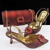 Elegant Color Block Design Shoes And Full Rhinestone Party Bag - Image 7