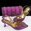 Elegant Color Block Design Shoes And Full Rhinestone Party Bag - Image 5