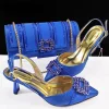 Elegant Color Block Design Shoes And Full Rhinestone Party Bag - Image 4