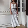 Elegant Color Block V-neck Knitted Sleeveless Midi Dress - Image 3