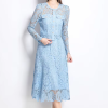 Elegant Hollow Out Pearl Embroidery Lace Top Midi Skirt Outfits Party Evening 2 Piece Sets - Image 10