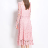 Elegant Hollow Out Pearl Embroidery Lace Top Midi Skirt Outfits Party Evening 2 Piece Sets - Image 8