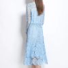Elegant Hollow Out Pearl Embroidery Lace Top Midi Skirt Outfits Party Evening 2 Piece Sets - Image 12