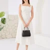 Elegant Side Pockets Square Neck Sleeveless A-Line Midi Dress - Image 2