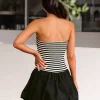 Elegant Striped Backless Strapless Sleeveless Mini Dress - Image 5