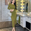 Fashion Mesh Elegant Sequin O-Neck Folds Party Prom Robe Long Dress - Image 9