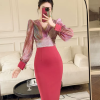 Formal Style Occasion Elegant Office V-Neck High Waist Slim Midi Pencil Dress - Image 10