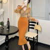 Formal Style Occasion Elegant Office V-Neck High Waist Slim Midi Pencil Dress - Image 5