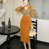 Formal Style Occasion Elegant Office V-Neck High Waist Slim Midi Pencil Dress - Image 4