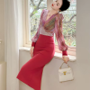 Formal Style Occasion Elegant Office V-Neck High Waist Slim Midi Pencil Dress - Image 14