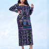 Luxury Plus Size Square Neck Geometric Sequin Formal Dress - Image 9