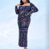 Luxury Plus Size Square Neck Geometric Sequin Formal Dress - Image 11