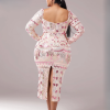 Luxury Plus Size Square Neck Geometric Sequin Formal Dress - Image 6