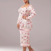 Luxury Plus Size Square Neck Geometric Sequin Formal Dress - Image 3