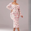 Luxury Plus Size Square Neck Geometric Sequin Formal Dress - Image 5