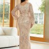 Casual Church Lantern Sleeves Round Neck Sequin Mermaid Formal Dresses - Image 7