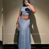 Classic Solid Chic Waistless Hollow Short Sleeve O-neck Simple Long Maxi Dress - Image 5