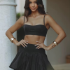 Elegant Sleeveless Crop Top With High Waist Mini Skirt Two Piece Sets