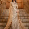 Luxury Round Neck Extend Sleeves Church Sequin Cocktail Evening MaxiDress - Image 6