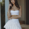 Elegant Sleeveless Crop Top With High Waist Mini Skirt Two Piece Sets - Image 2