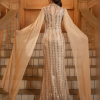 Luxury Round Neck Extend Sleeves Church Sequin Cocktail Evening MaxiDress - Image 5