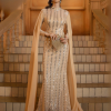 Luxury Round Neck Extend Sleeves Church Sequin Cocktail Evening MaxiDress - Image 3