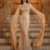 Luxury Round Neck Extend Sleeves Church Sequin Cocktail Evening MaxiDress - Image 2