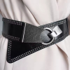 Casual Punk Rocker Wide Elastic Wide European Metal Round Buckle Belts - Image 2