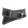 Casual Punk Rocker Wide Elastic Wide European Metal Round Buckle Belts - Image 3