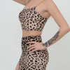 3 Pieces Leopard Strappy Bikini Chain Link With Beach Skirt Swim Suit - Image 5