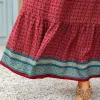 Bohemian Ruffles Plaid Printed Long High Waist Loose Skirt - Image 5