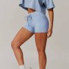 Knitted Short Sleeve Smock Loose Outdoor Yoga T-shirt - Image 5