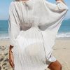 Elegant Fashion Solid Batwing Sleeves V-neck Cover Up For Beachwear - Image 5