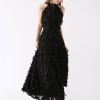 Elegant Halter A-Line Prom Sleeveless Feather Maxi Dresses - Image 5